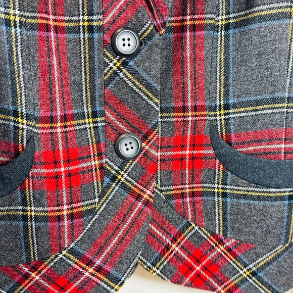 Vintage Pendleton, 100% Virgin Wool, Red and Grey Tartan plain. Pristine conditi - Picture 3 of 10
